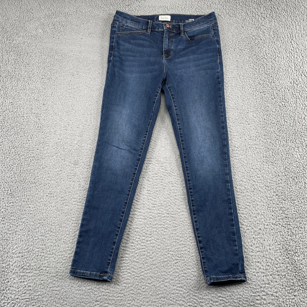 Nicole Miller Jeans Womens 10 Blue SOHO High Rise Skinny Stretch Denim Pant
